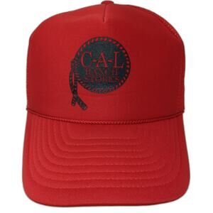 Cameo Trucker Hat Red One Size CAL Ranch Stores Mesh Snapback Foam Front Rope